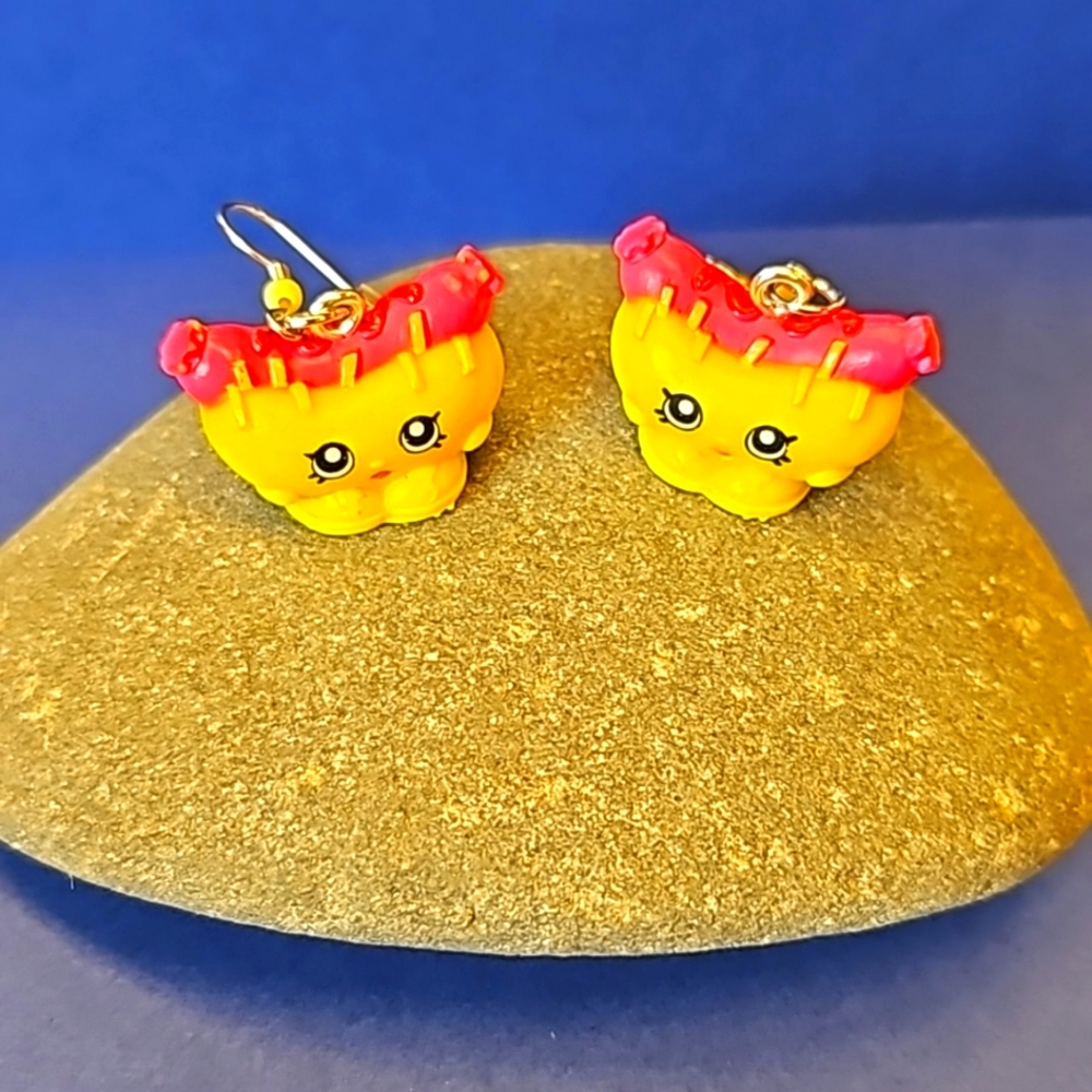 Frank Furter Shopkins Season 1 hot dog  upcycled earrings
